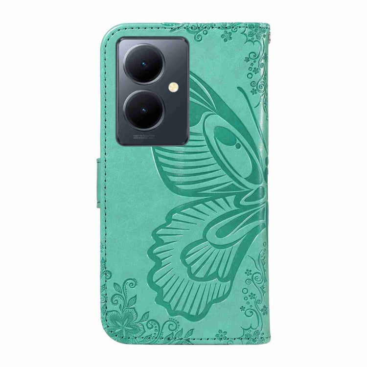 For vivo V29 Lite / Y78 5G / Y78+ 5G Swallowtail Butterfly Embossed Leather Phone Case