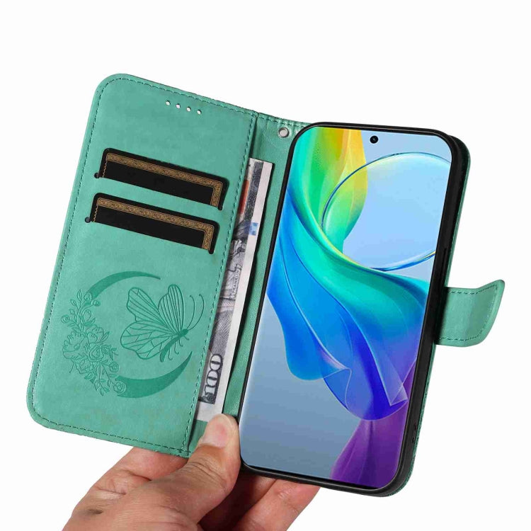 For vivo V29 Lite / Y78 5G / Y78+ 5G Swallowtail Butterfly Embossed Leather Phone Case
