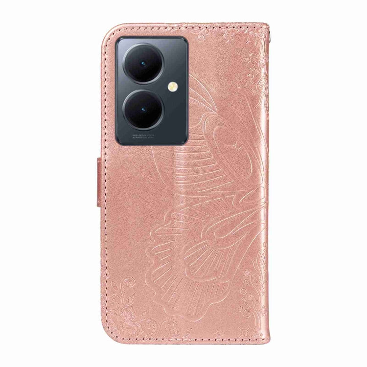 For vivo V29 Lite / Y78 5G / Y78+ 5G Swallowtail Butterfly Embossed Leather Phone Case