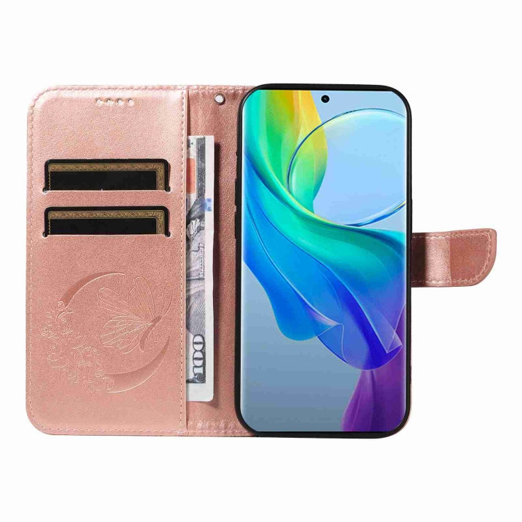 For vivo V29 Lite / Y78 5G / Y78+ 5G Swallowtail Butterfly Embossed Leather Phone Case