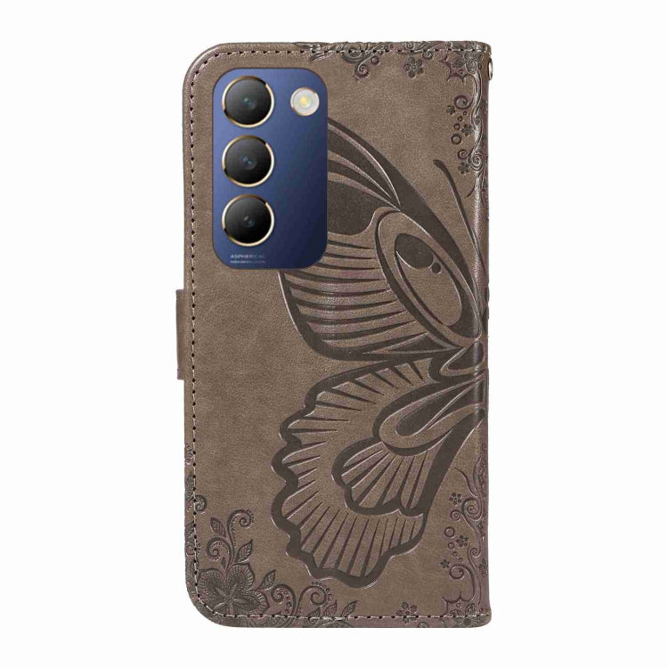 For vivo V40 SE 5G / Y100 IDN / Y200e Swallowtail Butterfly Embossed Leather Phone Case