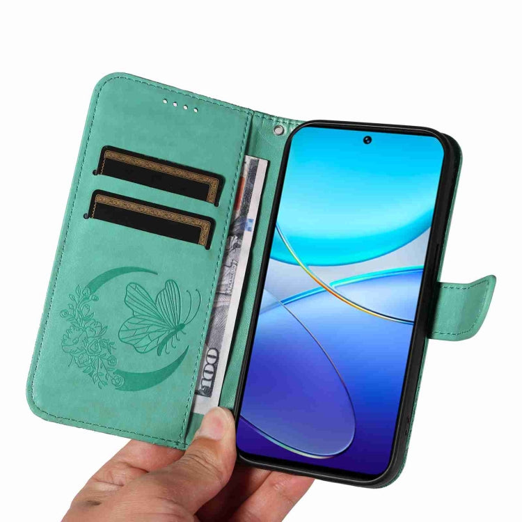 For vivo V40 SE 5G / Y100 IDN / Y200e Swallowtail Butterfly Embossed Leather Phone Case