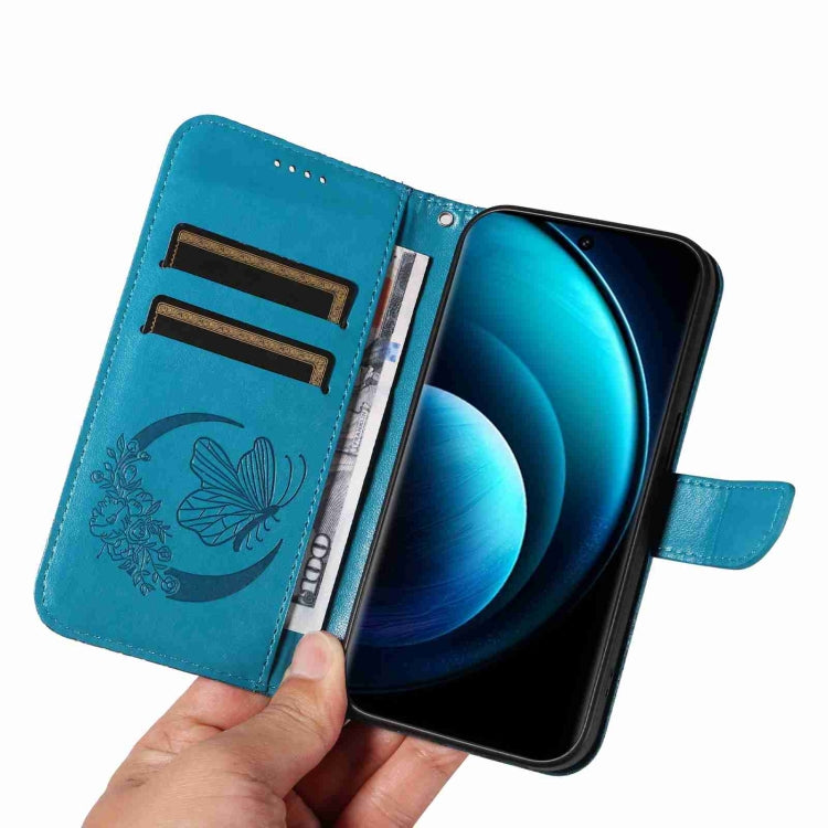 For vivo X100 5G Swallowtail Butterfly Embossed Leather Phone Case