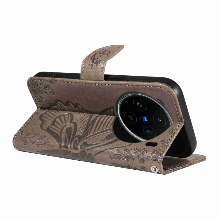 For vivo X100 5G Swallowtail Butterfly Embossed Leather Phone Case