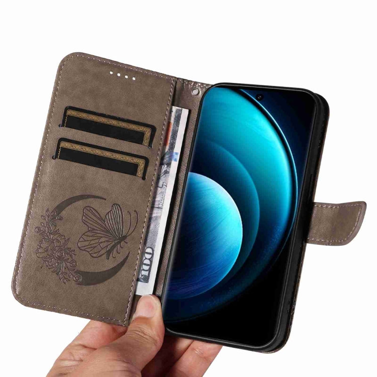 For vivo X100 5G Swallowtail Butterfly Embossed Leather Phone Case