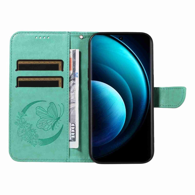For vivo X100 5G Swallowtail Butterfly Embossed Leather Phone Case
