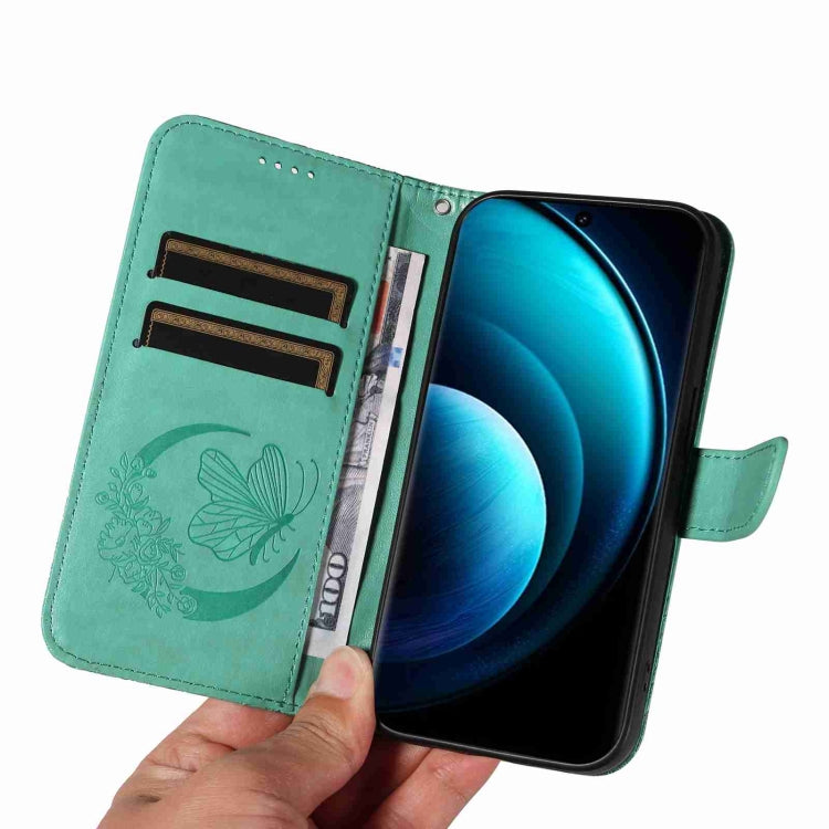 For vivo X100 5G Swallowtail Butterfly Embossed Leather Phone Case