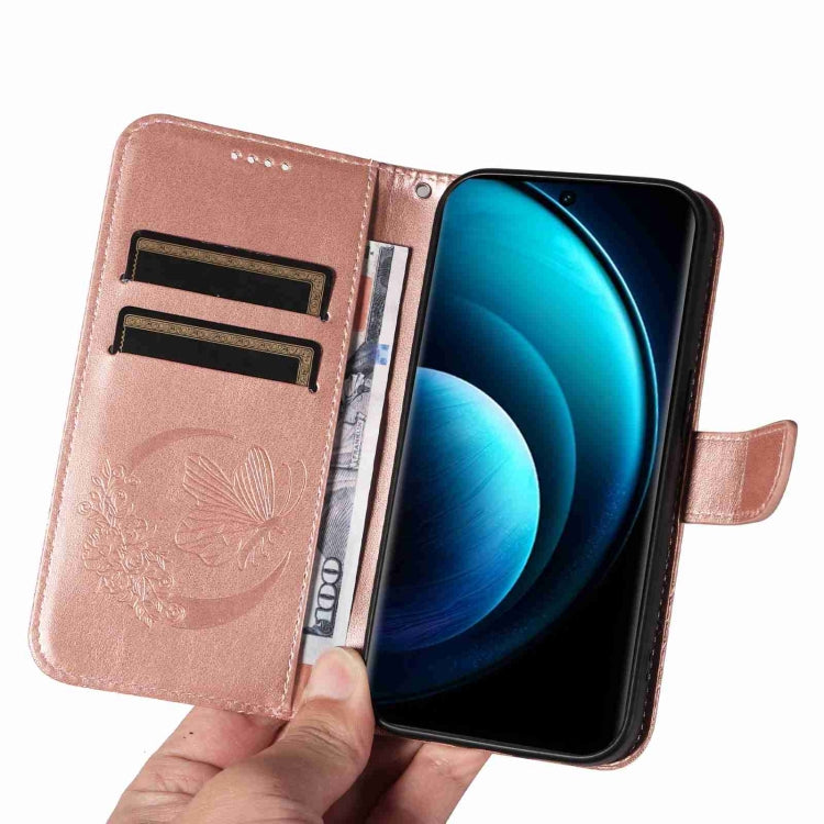 For vivo X100 5G Swallowtail Butterfly Embossed Leather Phone Case