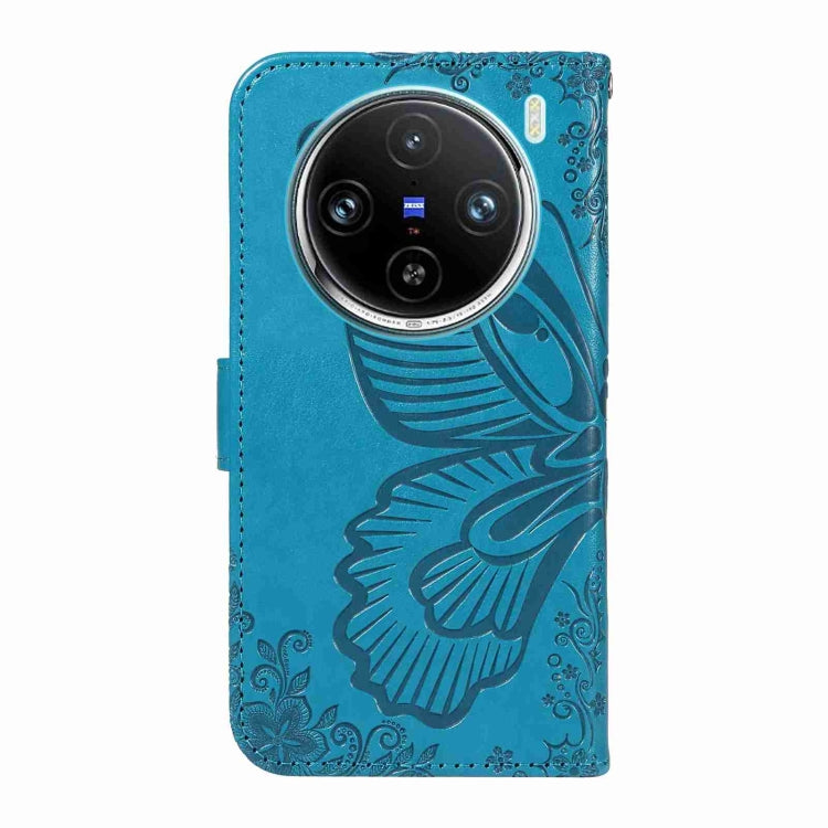 For vivo X100 Pro 5G Swallowtail Butterfly Embossed Leather Phone Case