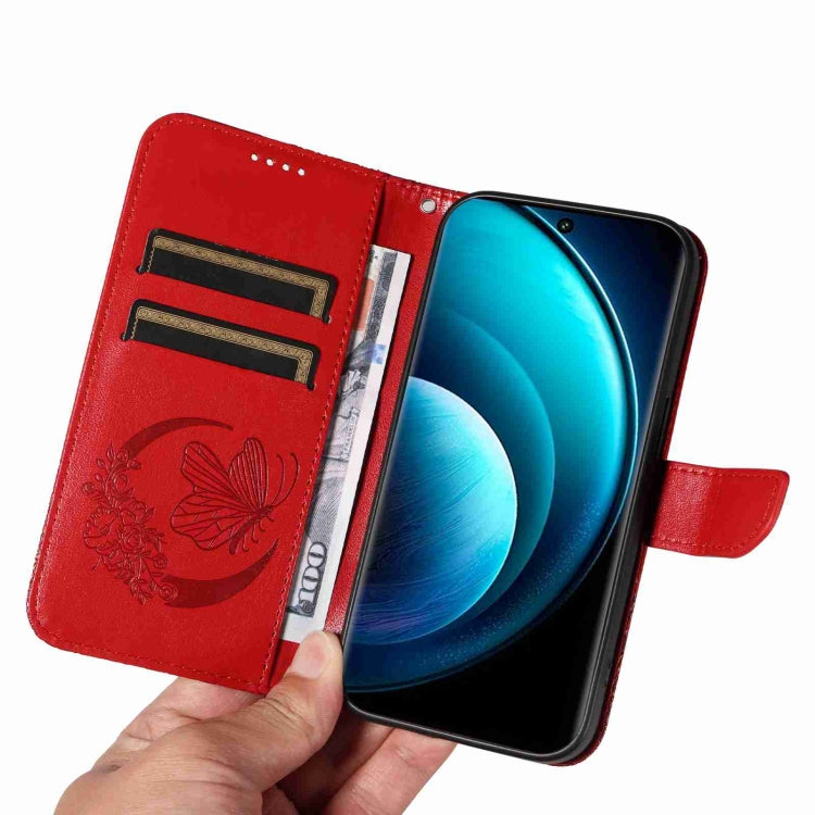For vivo X100 Pro 5G Swallowtail Butterfly Embossed Leather Phone Case