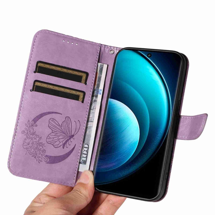 For vivo X100 Pro 5G Swallowtail Butterfly Embossed Leather Phone Case