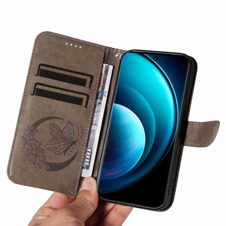 For vivo X100 Pro 5G Swallowtail Butterfly Embossed Leather Phone Case