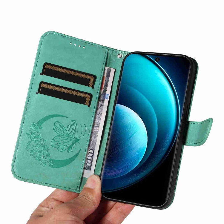 For vivo X100 Pro 5G Swallowtail Butterfly Embossed Leather Phone Case