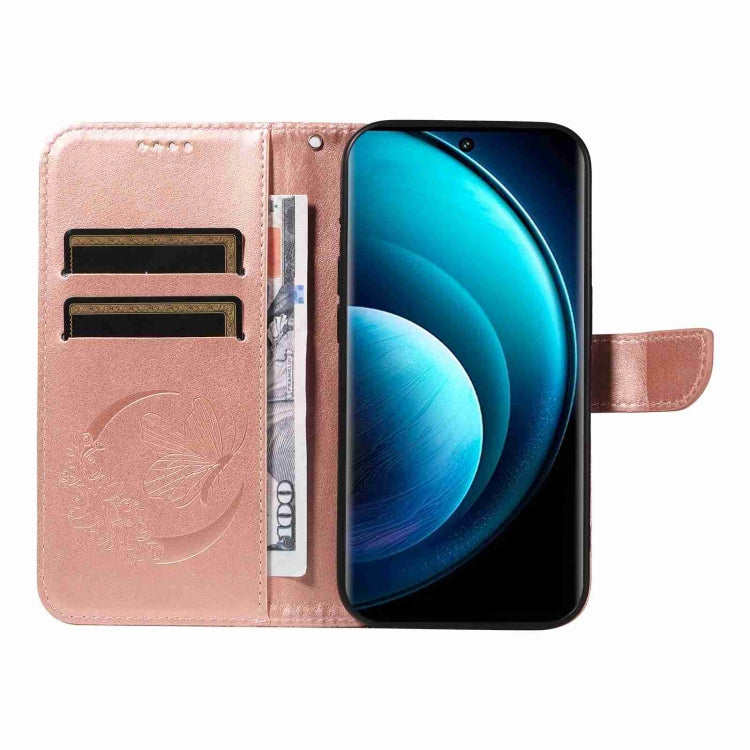 For vivo X100 Pro 5G Swallowtail Butterfly Embossed Leather Phone Case