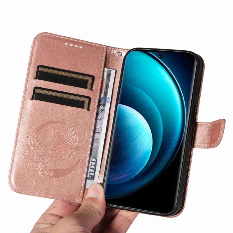 For vivo X100 Pro 5G Swallowtail Butterfly Embossed Leather Phone Case