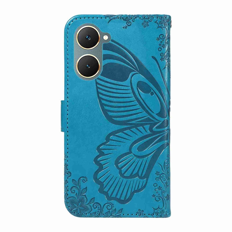 For vivo Y03 4G Swallowtail Butterfly Embossed Leather Phone Case