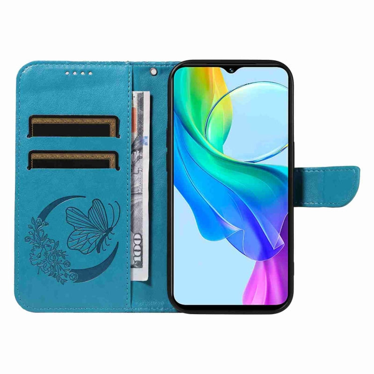 For vivo Y03 4G Swallowtail Butterfly Embossed Leather Phone Case