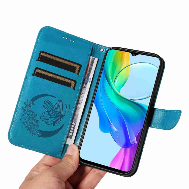 For vivo Y03 4G Swallowtail Butterfly Embossed Leather Phone Case
