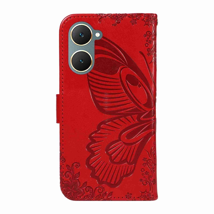 For vivo Y03 4G Swallowtail Butterfly Embossed Leather Phone Case