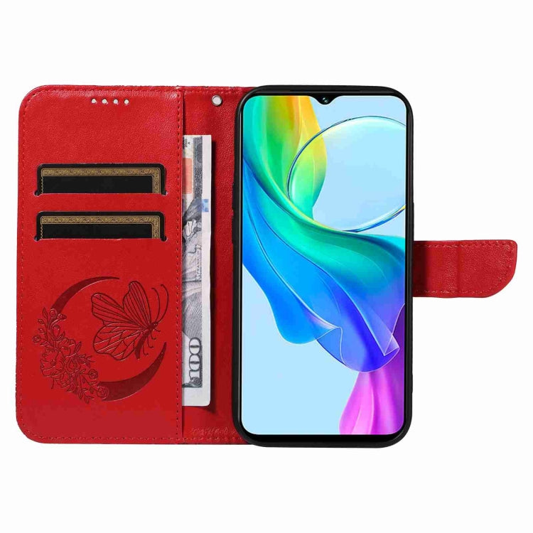 For vivo Y03 4G Swallowtail Butterfly Embossed Leather Phone Case