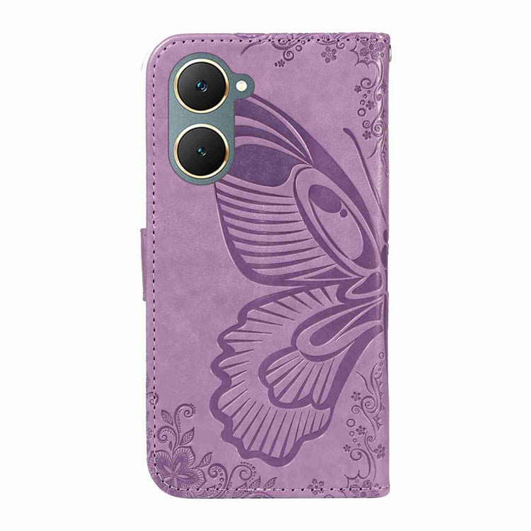 For vivo Y03 4G Swallowtail Butterfly Embossed Leather Phone Case