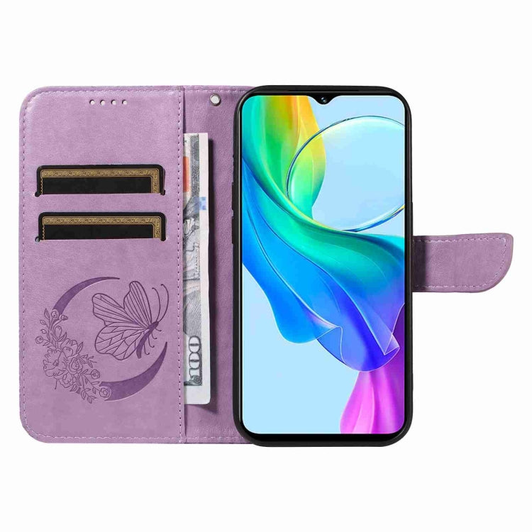 For vivo Y03 4G Swallowtail Butterfly Embossed Leather Phone Case