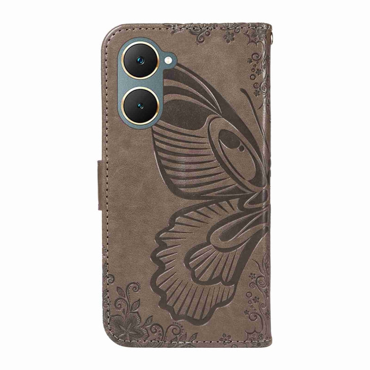 For vivo Y03 4G Swallowtail Butterfly Embossed Leather Phone Case