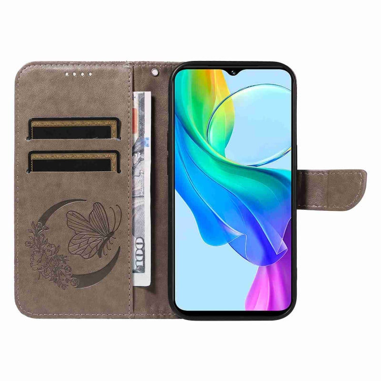For vivo Y03 4G Swallowtail Butterfly Embossed Leather Phone Case