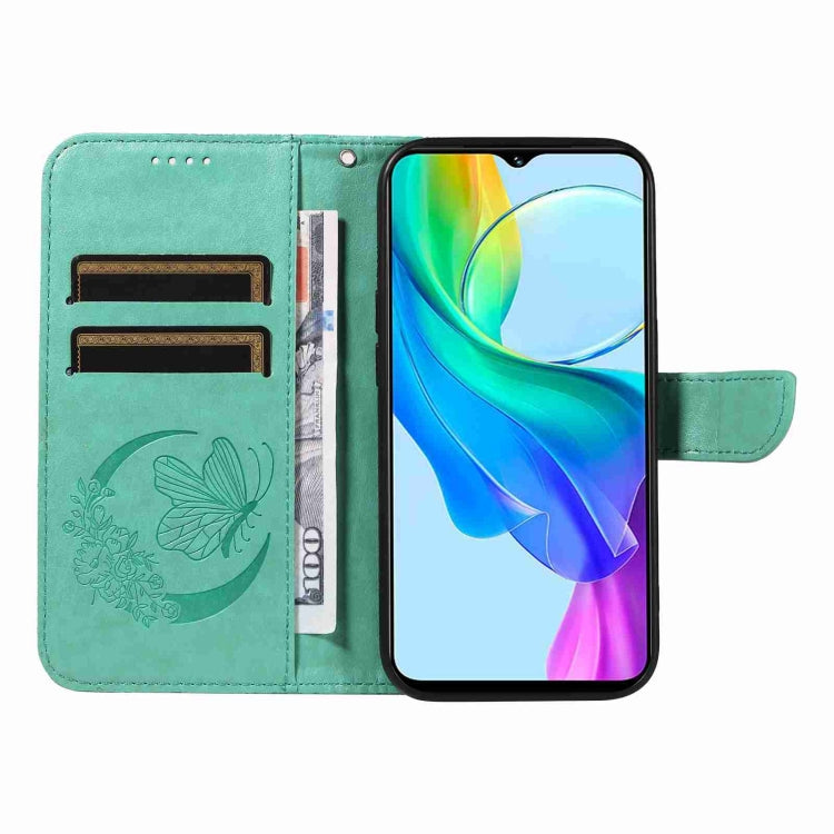 For vivo Y03 4G Swallowtail Butterfly Embossed Leather Phone Case