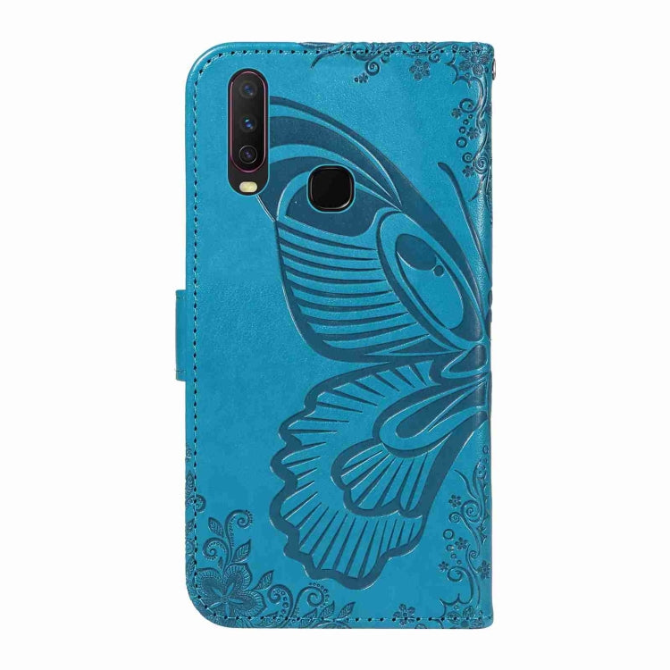 For vivo Y15 / Y17 Swallowtail Butterfly Embossed Leather Phone Case