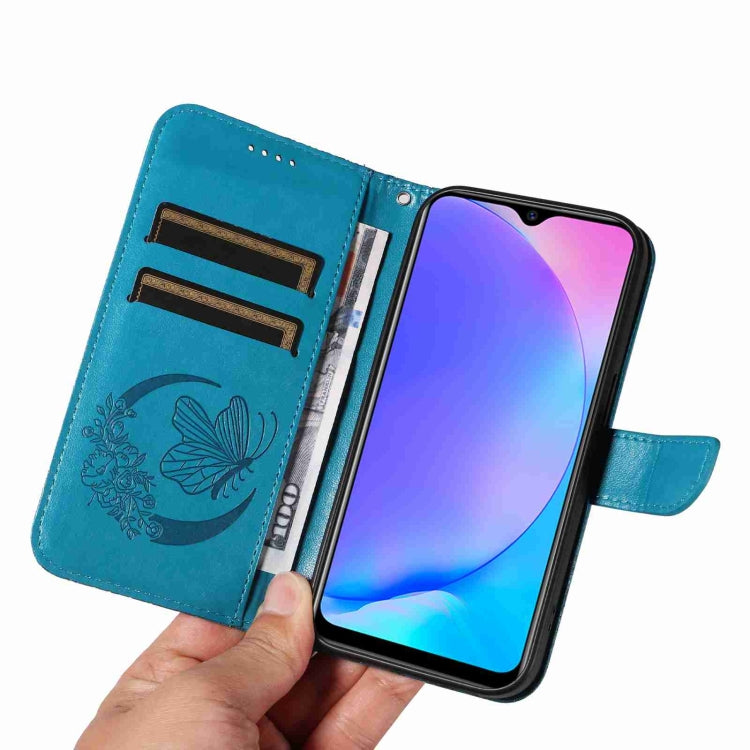 For vivo Y15 / Y17 Swallowtail Butterfly Embossed Leather Phone Case