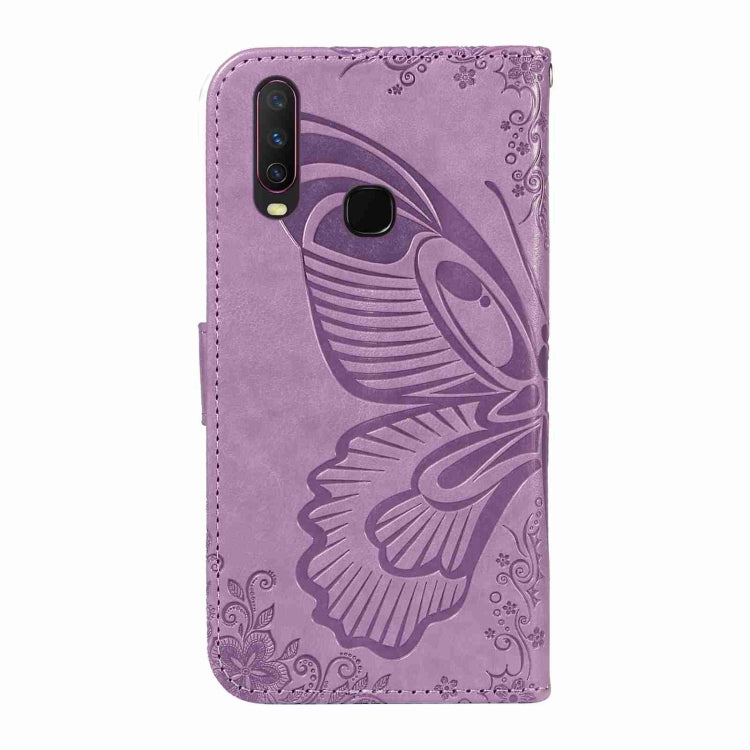 For vivo Y15 / Y17 Swallowtail Butterfly Embossed Leather Phone Case