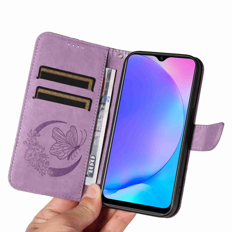 For vivo Y15 / Y17 Swallowtail Butterfly Embossed Leather Phone Case