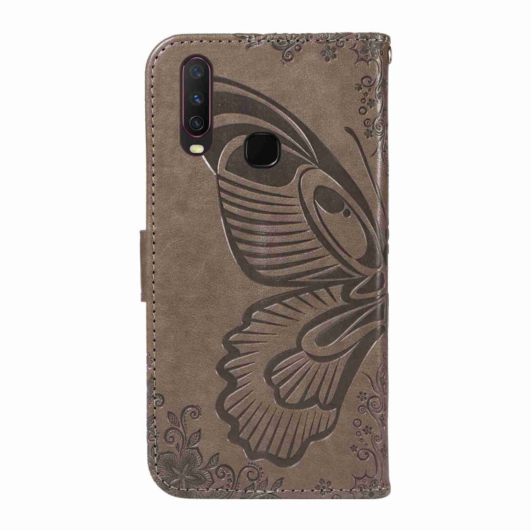 For vivo Y15 / Y17 Swallowtail Butterfly Embossed Leather Phone Case