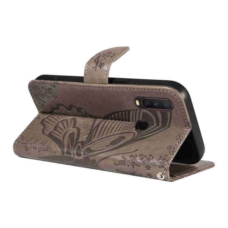 For vivo Y15 / Y17 Swallowtail Butterfly Embossed Leather Phone Case