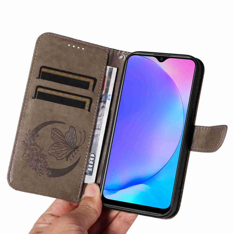 For vivo Y15 / Y17 Swallowtail Butterfly Embossed Leather Phone Case
