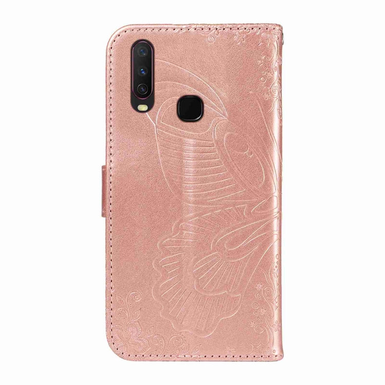 For vivo Y15 / Y17 Swallowtail Butterfly Embossed Leather Phone Case