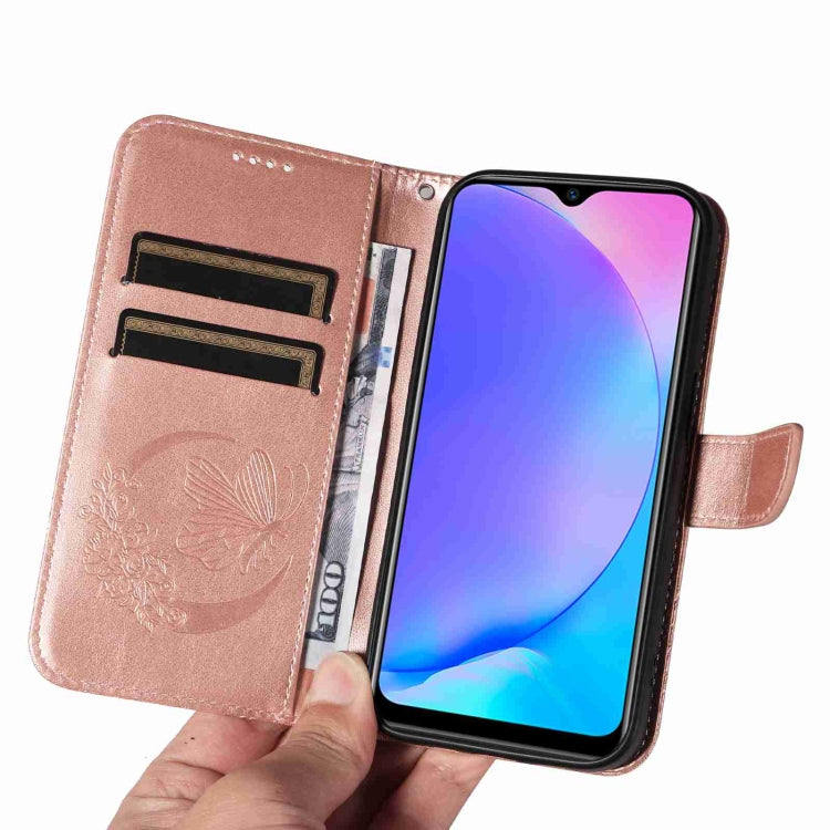 For vivo Y15 / Y17 Swallowtail Butterfly Embossed Leather Phone Case