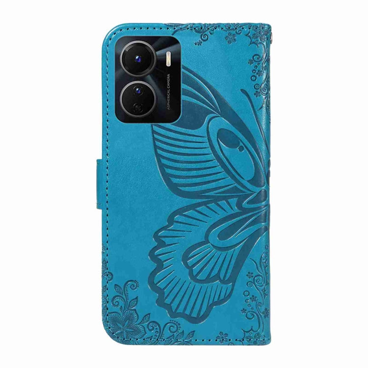 For vivo Y16 4G / Y02s Swallowtail Butterfly Embossed Leather Phone Case