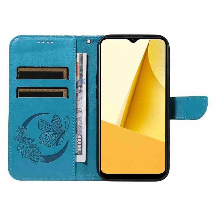 For vivo Y16 4G / Y02s Swallowtail Butterfly Embossed Leather Phone Case
