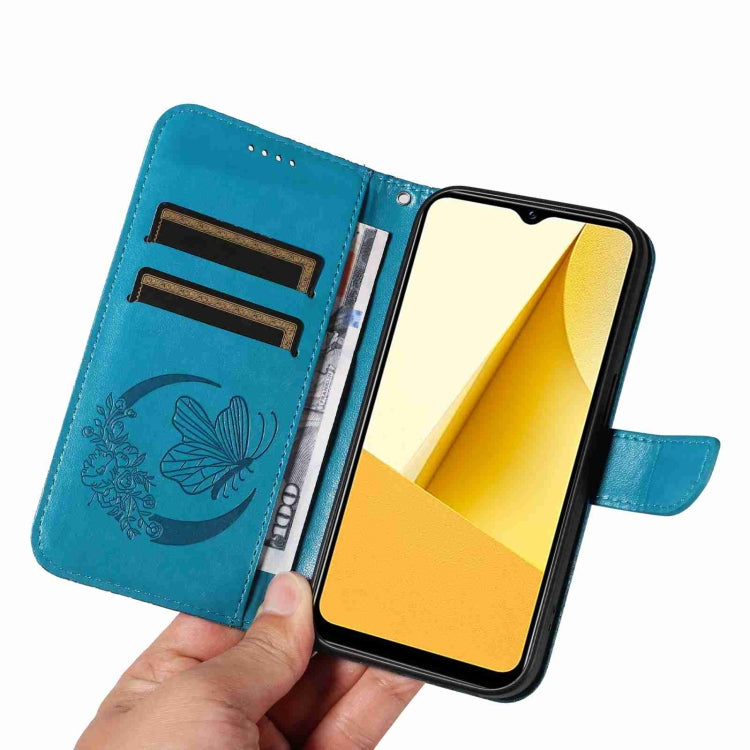 For vivo Y16 4G / Y02s Swallowtail Butterfly Embossed Leather Phone Case