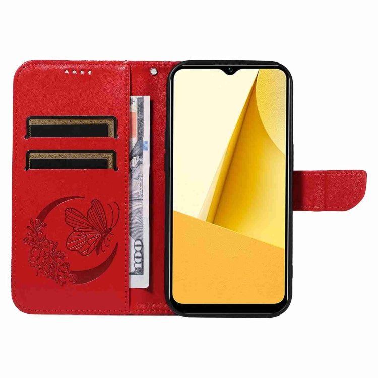For vivo Y16 4G / Y02s Swallowtail Butterfly Embossed Leather Phone Case