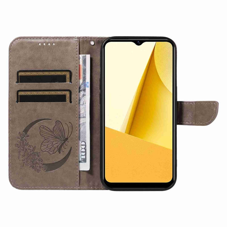 For vivo Y16 4G / Y02s Swallowtail Butterfly Embossed Leather Phone Case