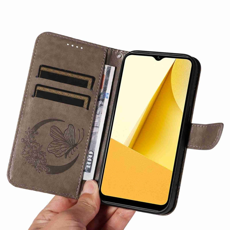 For vivo Y16 4G / Y02s Swallowtail Butterfly Embossed Leather Phone Case