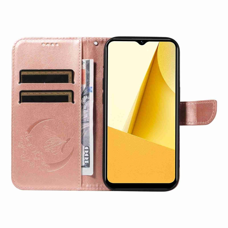 For vivo Y16 4G / Y02s Swallowtail Butterfly Embossed Leather Phone Case