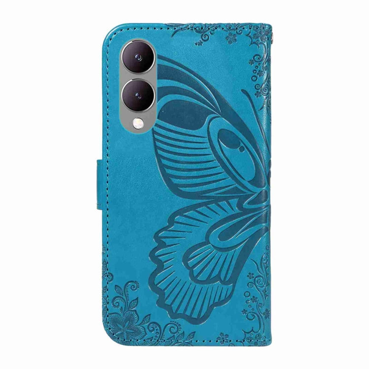 For vivo Y17s 4G Swallowtail Butterfly Embossed Leather Phone Case