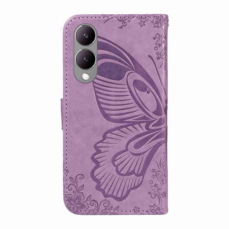 For vivo Y17s 4G Swallowtail Butterfly Embossed Leather Phone Case
