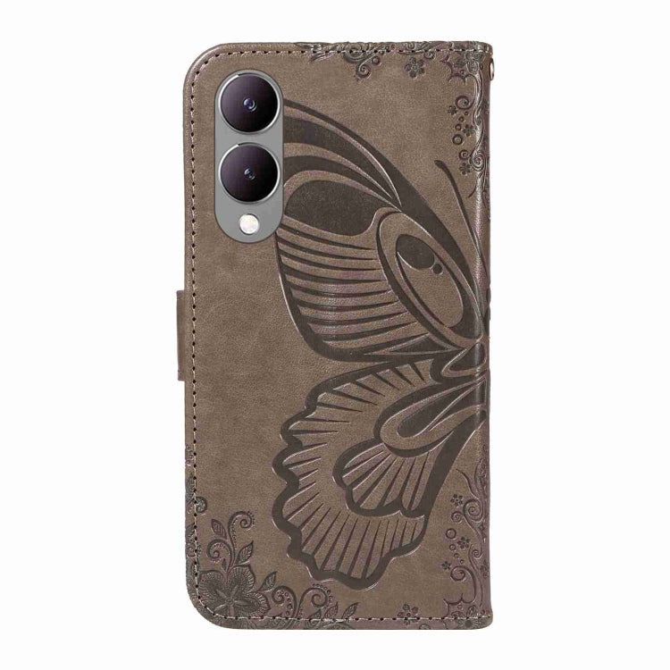 For vivo Y17s 4G Swallowtail Butterfly Embossed Leather Phone Case