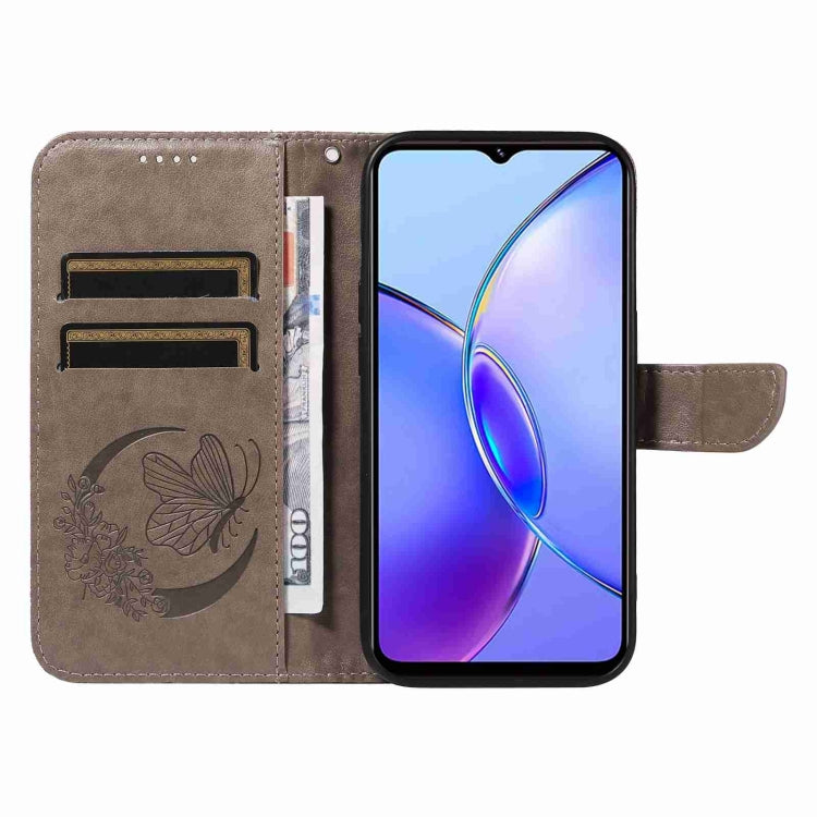 For vivo Y17s 4G Swallowtail Butterfly Embossed Leather Phone Case