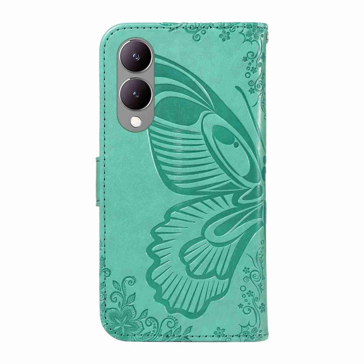 For vivo Y17s 4G Swallowtail Butterfly Embossed Leather Phone Case